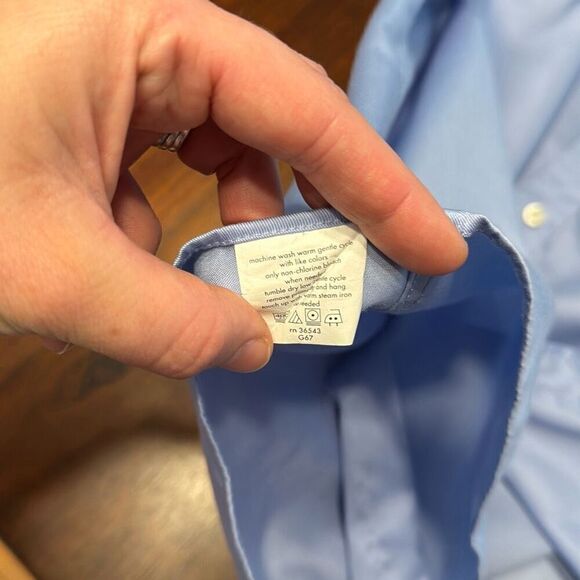 Michael Kors Blue Cotton Non Iron Long Sleeve Button Down Mens 17 34/35 - Picture 5 of 5
